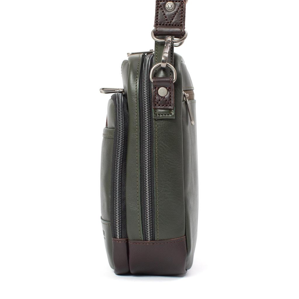 Мужская сумка через плечо из натуральной кожи, вместимость A5, BKS-7040 (зеленый)