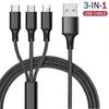 3 в 1 USB-кабель Micro USB Type C Зарядный кабель с несколькими USB-портами Кабель для быстрой зарядки для смартфонов
