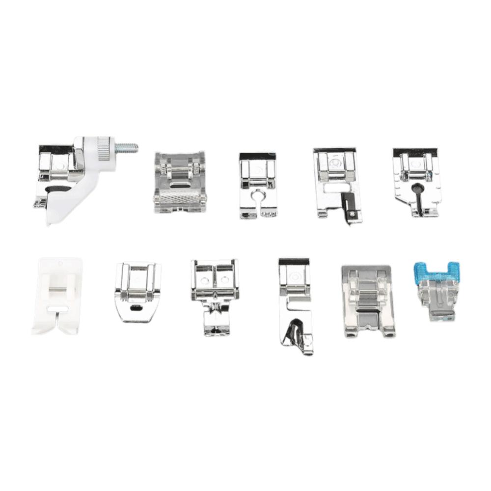 11 шт. Многофункциональная прозрачная коробка с лапками для прессования Набор лапок для швейной машины Низкий хвостовик Совместимый Универсальный защелкивающийся носок Для домашнего шитья