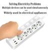 EU Plug Smart Power Strip Independent Control AC Outlets Extension Cord Electrical Socket With USB Type-C Ports Socket Adapter