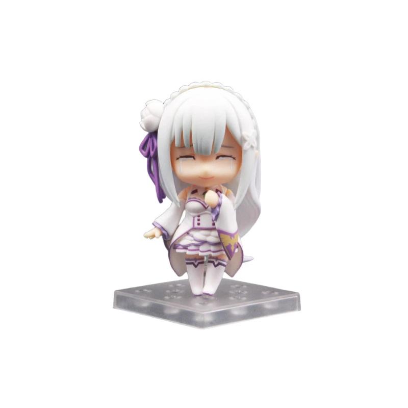 Ре:Zero Emilia 751 Q-версия Nendoroid Подвижная Аниме Фигурка Со Сменными Лицами Игрушки Милая Кукла Коллекционная Настольное Украшение Подарки