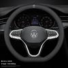Volkswagen Car Nappa Leather Steering Wheel Cover Auto Accessories For VW GTI Polo Golf MK7 Passat B8 Tiguan Jetta T-ROC ID.4 CC zr3