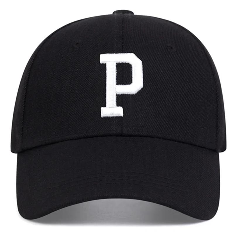 Женские бейсболки Snapback с вышивкой буквы P, весна и осень, для использования на открытом воздухе, регулируемые, повседневные кепки, солнцезащитная шляпа для мужчин и