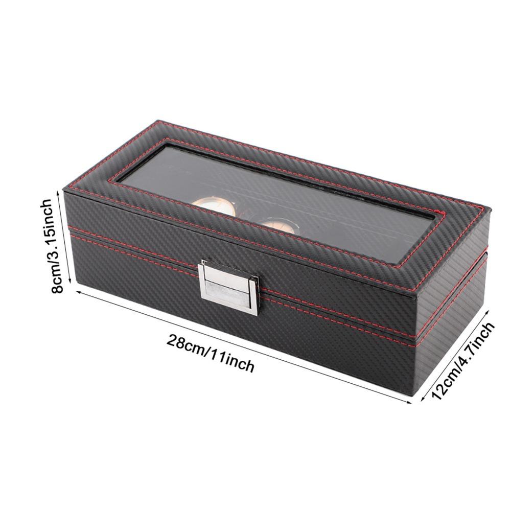 5-Slot Watch Box Carbon Fiber Display Case Durable Watch Case Storage