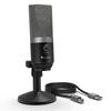 FIFINE USB Microphone, Condenser Microphone with Earphone Jack, Adjustable Height Microphone Stand, AB Type, USB Cable Included, Unidirectional, Skype
