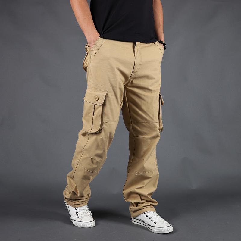 Men's Spring and Fall Multi-pocket Work Pants Loose Large Size Casual Pants Cotton Pants