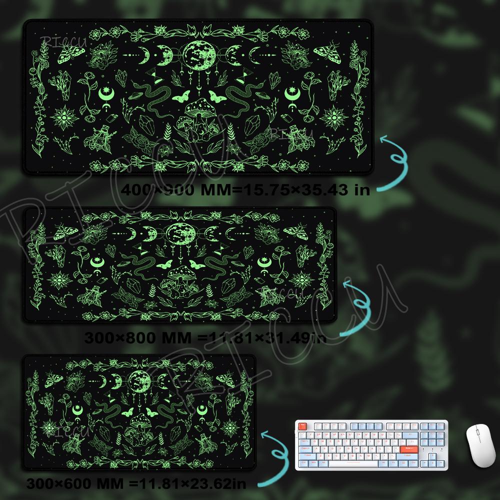 Black Tarot Card Desk Mat Office Moon Star Mouse Pad Witch Divination Deskmat Mushroom Tablemat Aesthetic Large Gaming MousePad
