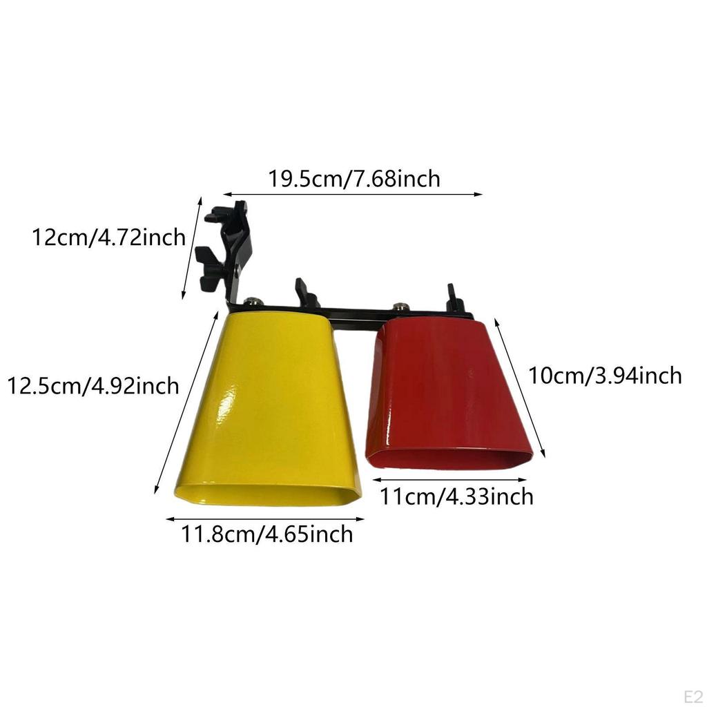 Двухцветный колокольчик с двойным креплением, ударный инструмент, шумовой излучатель с креплением