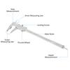 Vernier Caliper Carbon Steel Caliper Measuring Tool 08inch0200mm 0.001mm High Precision Caliper