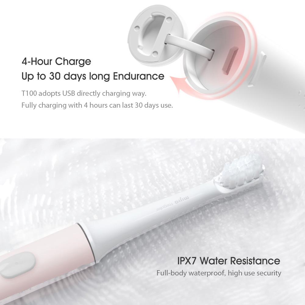 Xiaomi Mijia T100 Sonic Electric Toothbrush Adult Ultrasonic Automatic Toothbrush USB Rechargeable Waterproof Gum Health Tooth Brush