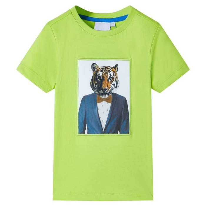 T-shirt pour enfants avec manches courtes vert citron 92/104/116/128/140