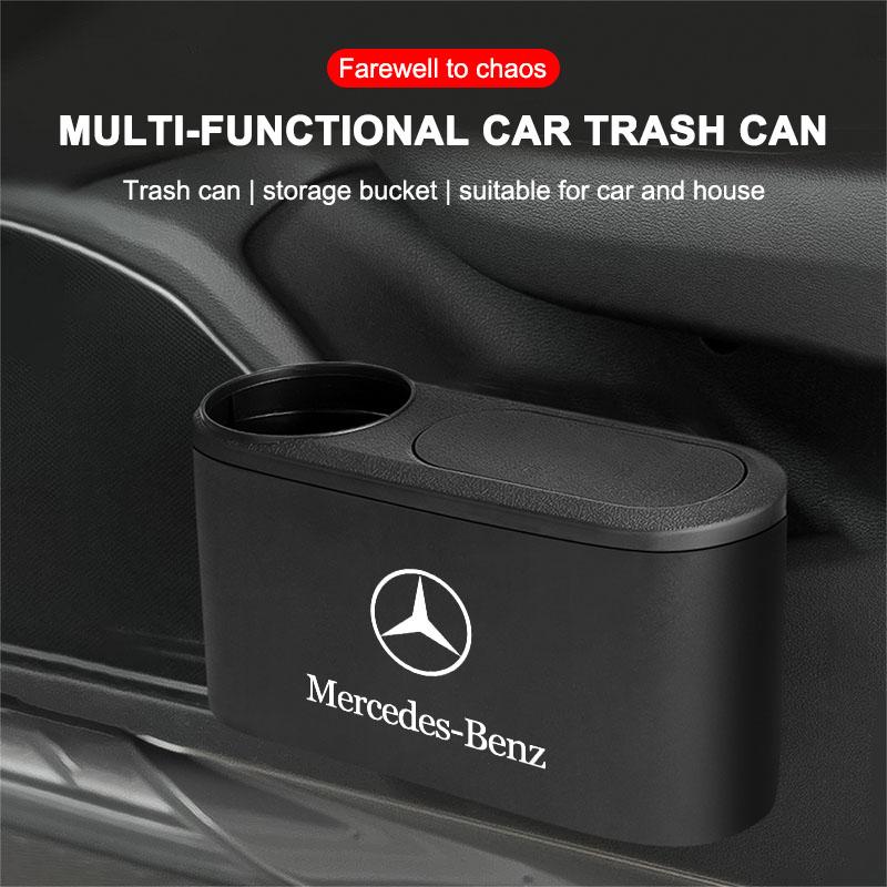 New Hanging Car Trash Can Auto Emblem Garbage Box Accessories For Mercedes Benz AMG W205 W204 W203 W211 GLC GLE CLA W212 W213 W201 W210 W124