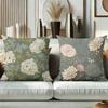 Floral Printed Cushion Covers Green Gray Decorative Polyester pillowcase, sofa decorative cushion cov Headboard Pillow