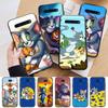 Черный чехол AT22 Tom and Jerry Cartoon для Samsung Note 20 Lite S24 Ultra S23 S22 A05 A06 A11 A71 A15 A16 A13 A24 A25 A33 A52 A53 M55 M35 Sofe Cover