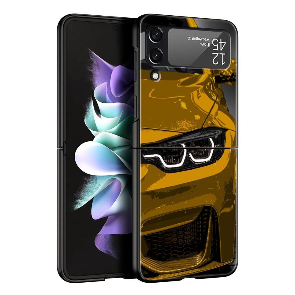Для Samsung Galaxy Z Flip 3 4 5 Жесткий Черный Складной ПК Чехол для Телефона Синий Красный JDM Спортивный Автомобиль Люкс Для Samsung Z Flip3 Задняя Крышка