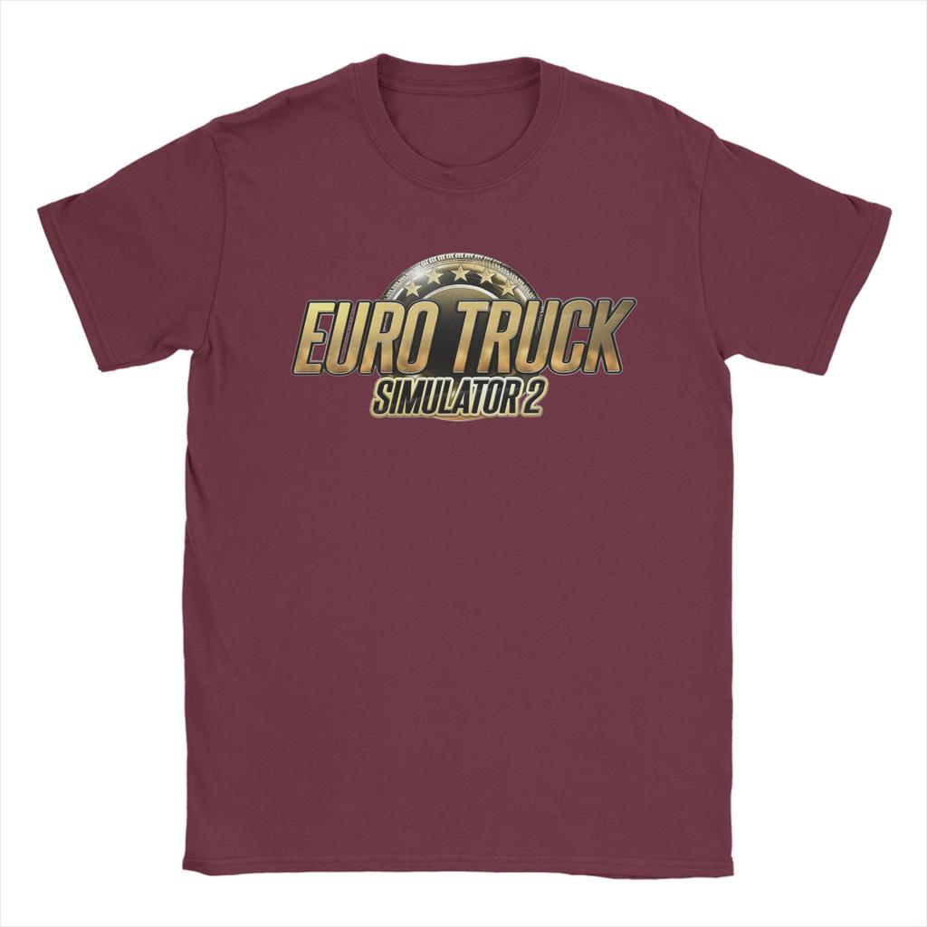 ИгрыEuro Truck Simulator 2 Мужские футболки Повседневные футболки с коротким рукавом с круглым вырезом Хлопок Летние топы