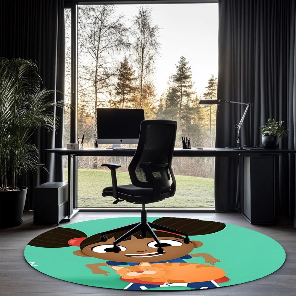 Yakka Dee Printed Round Rug Carpet Chair Rug Area Rug Entryway Doormats,for Office Chair Living Room Bedroom Kitchen Room.