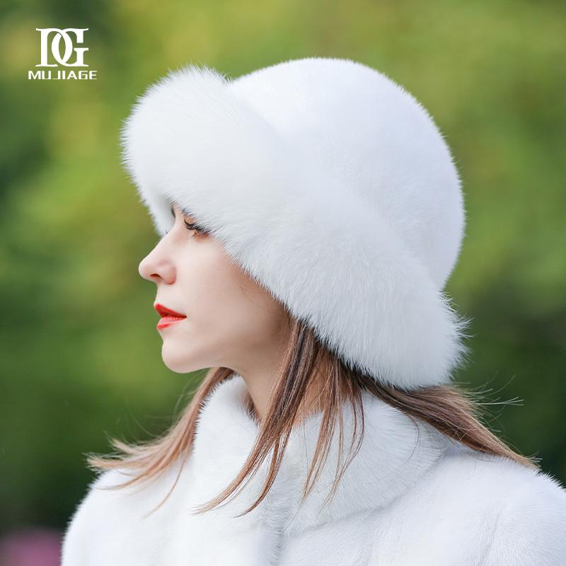 Меховая шапка женская зимняя корейская версия из теплого меха норки Джокер зимняя шапка из лисьего меха снежного рыбака.