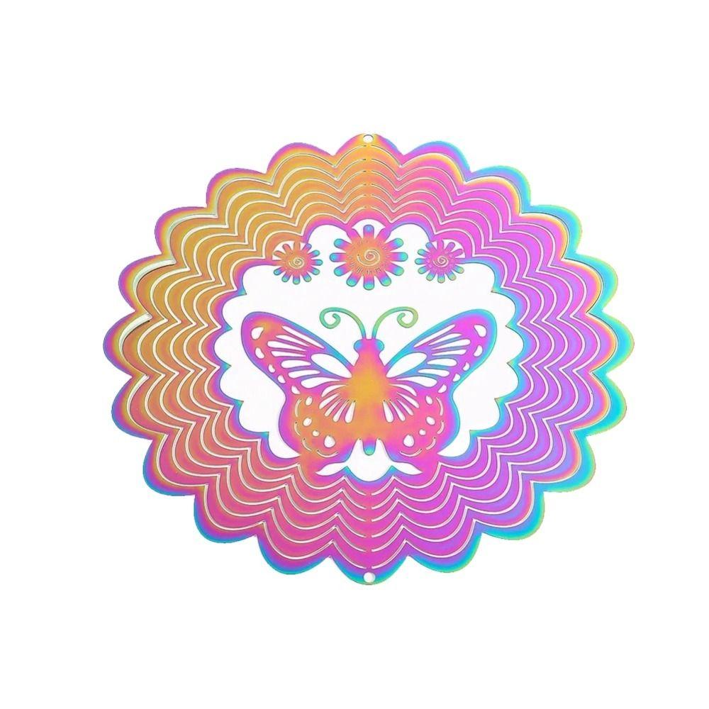 Gradient Color Wind Spinner Catcher 3D Dynamic Rotating Wind Chimes Funny Wind Chime Pendant Party