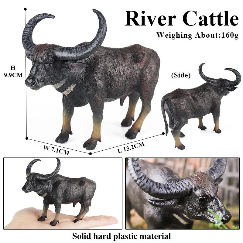 Oenux Фермерские животные Бой быков Ковбой Симуляция Домашняя птица Крупный рогатый скот Теленок Бык Вол Бык Коллекция фигурок ПВХ Модель Игрушка Детский подарок