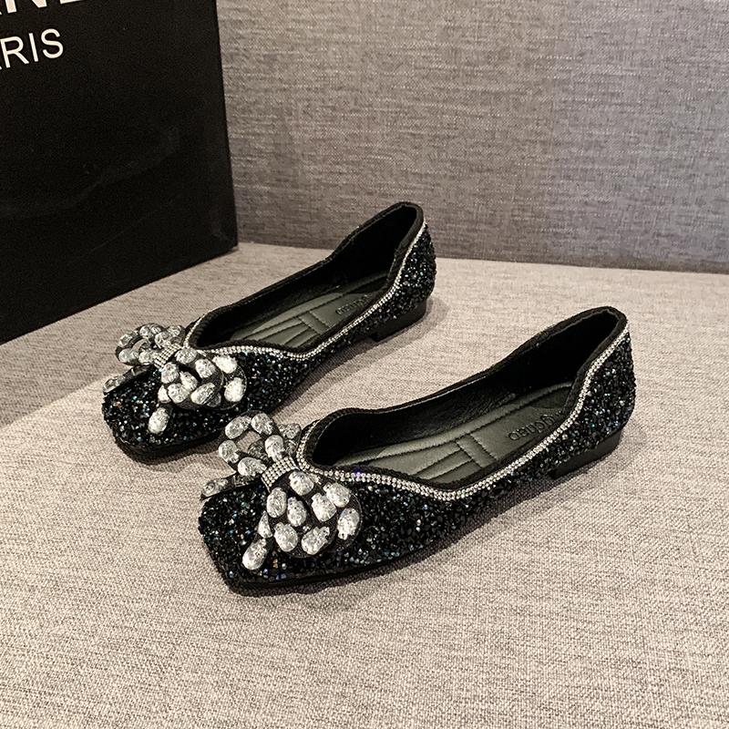 Women Flats 2024 New Water Diamond Rivet Ballet Mary Jane Shoes Sneakers Women Comfortable Ballet Shoes for Women Lolita Shoes