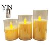 Safe Flameless Candles for Kids Rooms LED Candles, Battery Operated Acrylic Pillar Realistic Wax Flickering Wedding Warm Color Light Party Christmas