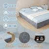Modern Simple Style Bed Frame, 140*200 cm, Grey, Dutch Velvet Fabric, with Gas Lift, Modern Bedroom Furniture, Excluding Headboard and Mattress.