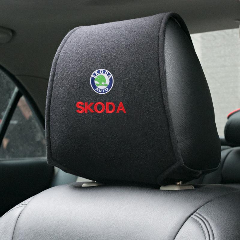 Auto Headrest Cover Tear Resistant Durable Head Rest Protective Pad Styling Accessories for Skoda Octavia A5 A7 RS Fabia Superb xkbf53