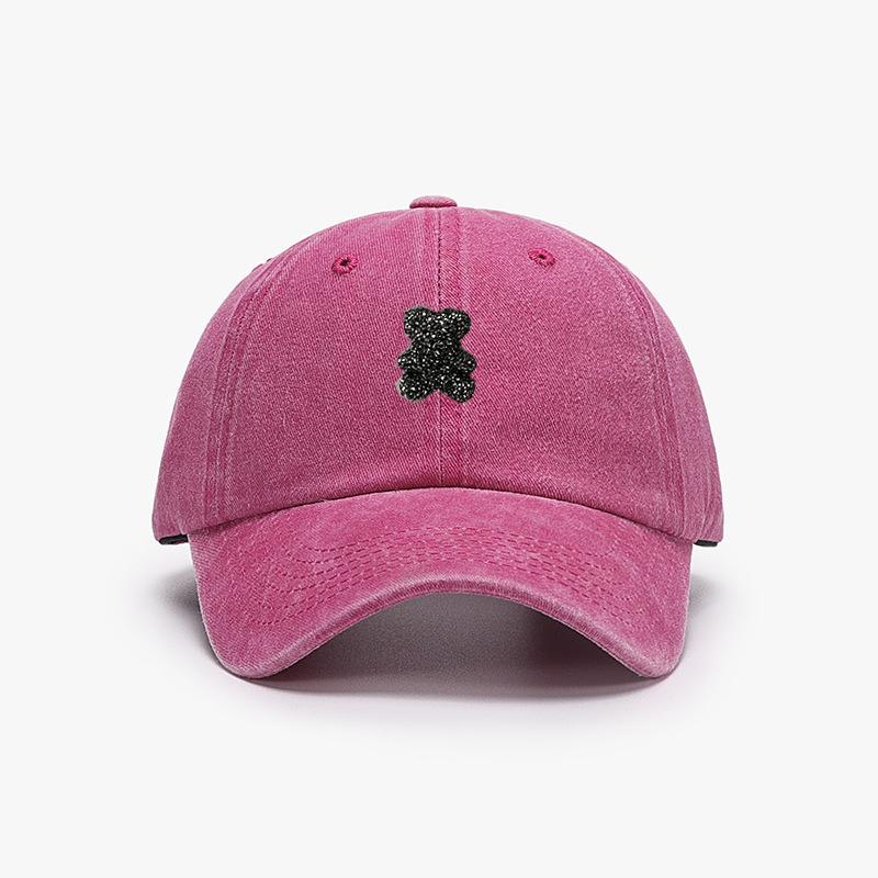 Cute teddy bear baseball cap, retro style, men's and women's adjustable outdoor travel hiking duckbill cap