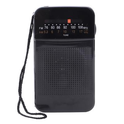 Портативное AM FM радио черного цвета с гарнитурой, встроенным динамиком, AM FM транзисторное радио