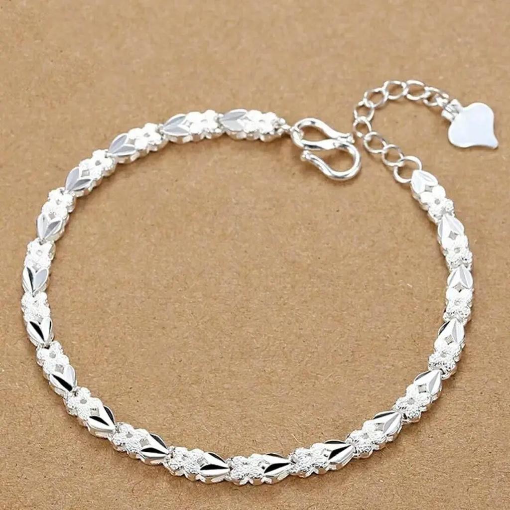 Fine Noble Sterling Solid Chain Bracelet For Women Men Charm Party Gift Wedding Party Fashion Jewelry