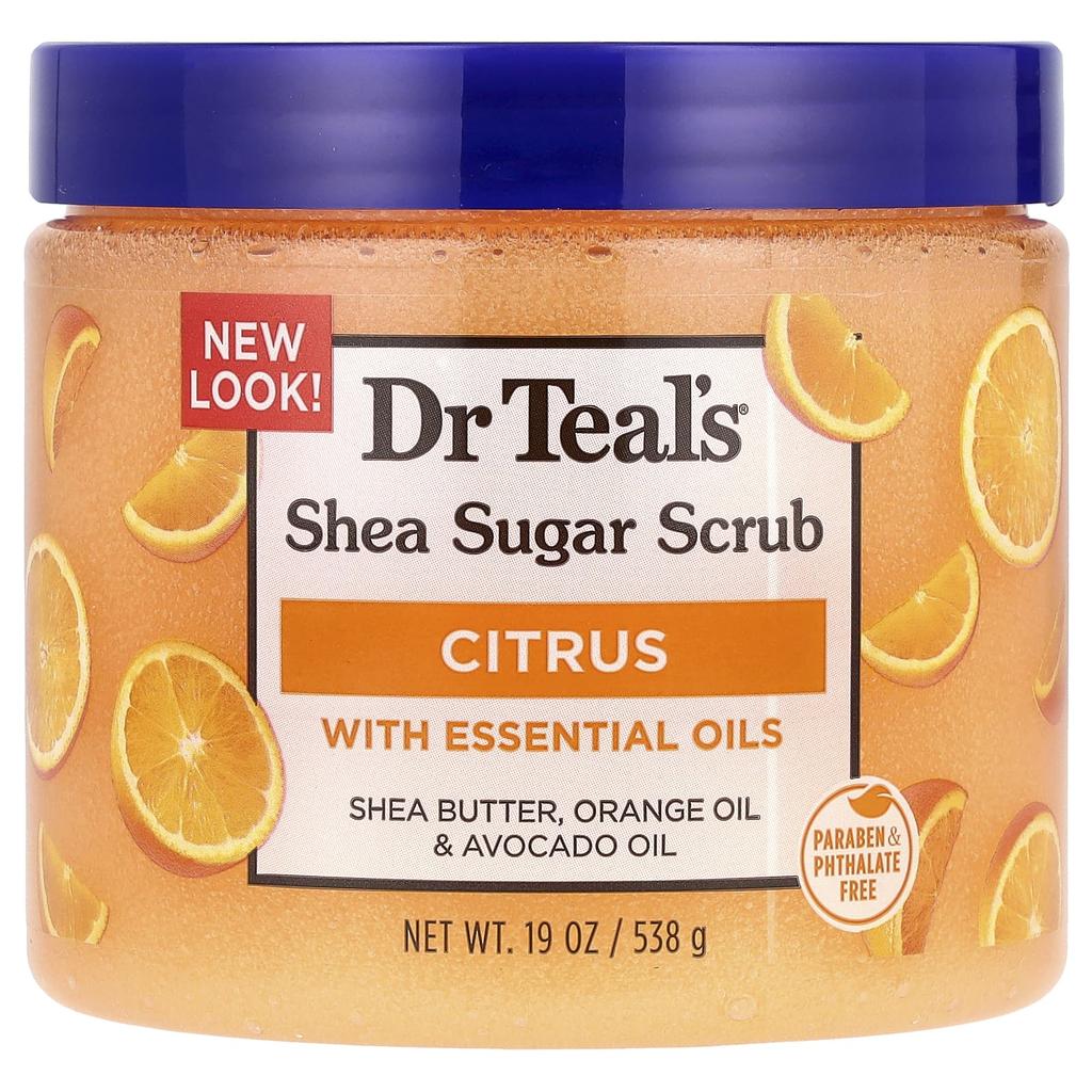 Dr. Teal's Shea Sugar Scrub, Citrus, 538G(19Oz)