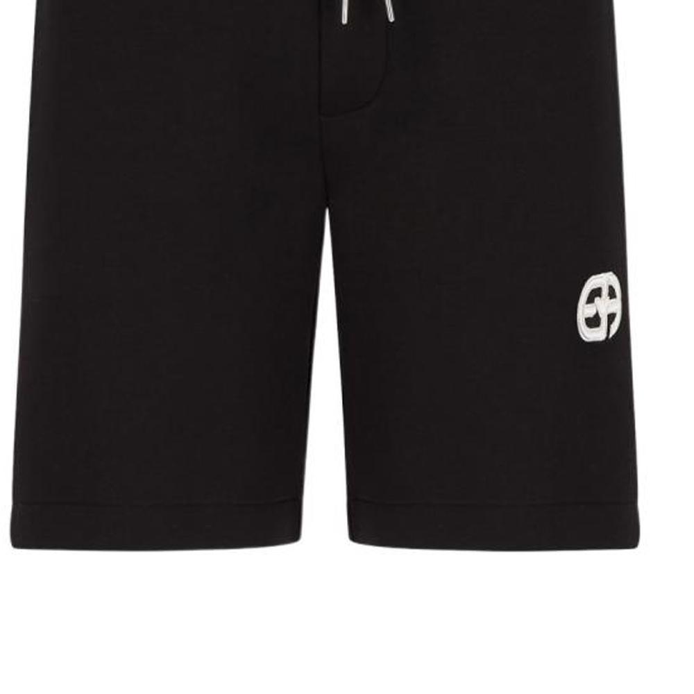 Emporio Armani Ss22 Однотонные Прямые Свободные Повседневные Шорты на Шнурке Мужские шорты Черный 3L1PFU-1JHSZ-0999