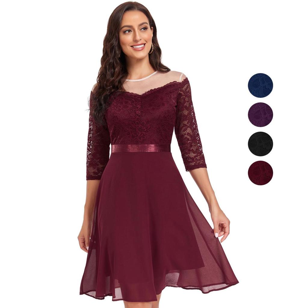 Женские платья с открытыми плечами, миди-трапеция, качели, коктейльное вечернее кружевное платье с поясом, шифоновые юбки, подружка невесты, свадебный гость, одежда для выпускного вечера