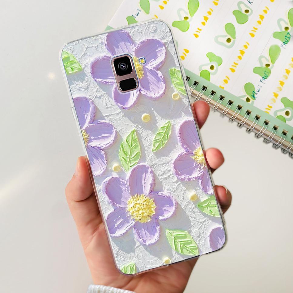 For Samsung Galaxy A8+ A8 Plus Case New Butterfly Flower TPU Soft Silicon Cover For Samsung A8+ 2018 SM-A730F Phone Case Funda
