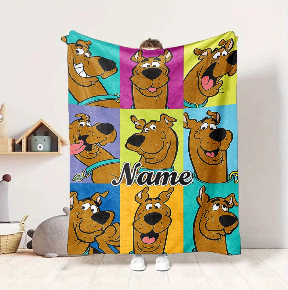 Custom Name Scooby Doo Adventure Flannel Blanket Throw Blanket Soft Warm Sofa Bed home Decor Unique Gift