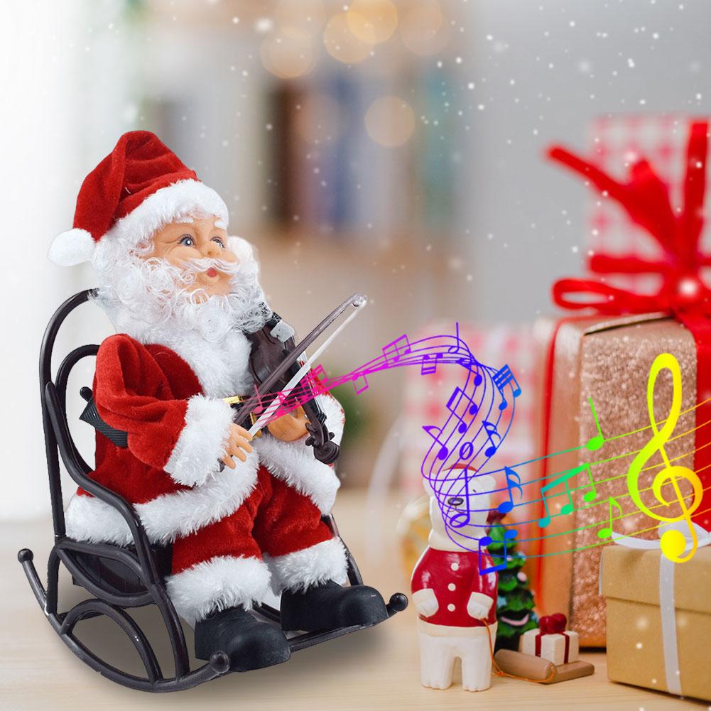 Рождественское кресло-качалка Санта-Клаус Музыкальная игрушка Кресло-качалка на батарейках Санта-Клаус Электрические игрушки Подарки на Новый год для друзей