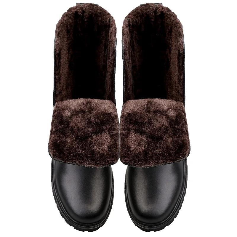 Модные зимние американские армейские ботинки TrendBoots Plus Velvet мужские ботинки из натуральной кожи с боковой молнией для мотоциклистов для мужчин