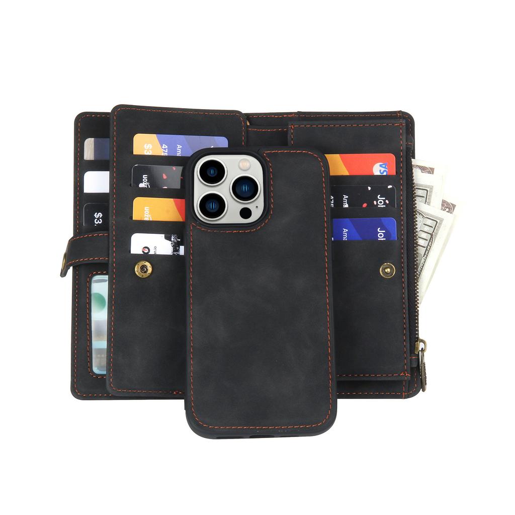Новый Cross Border Hot Phone Leather Case Чехол для iPhone 15 Чехол для телефона Многофункциональный кожаный чехол 14 Чехол-кошелек для телефона