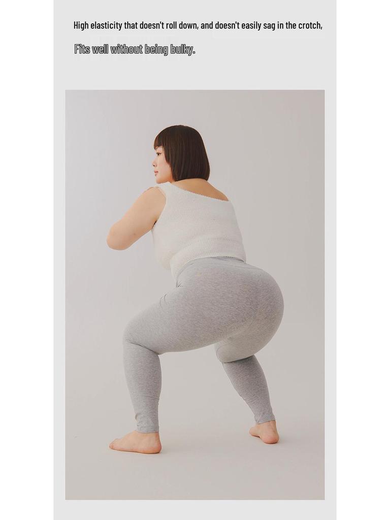 Женские хлопковые леггинсы с высокой талией, облегающие, теплые, для осени/зимы