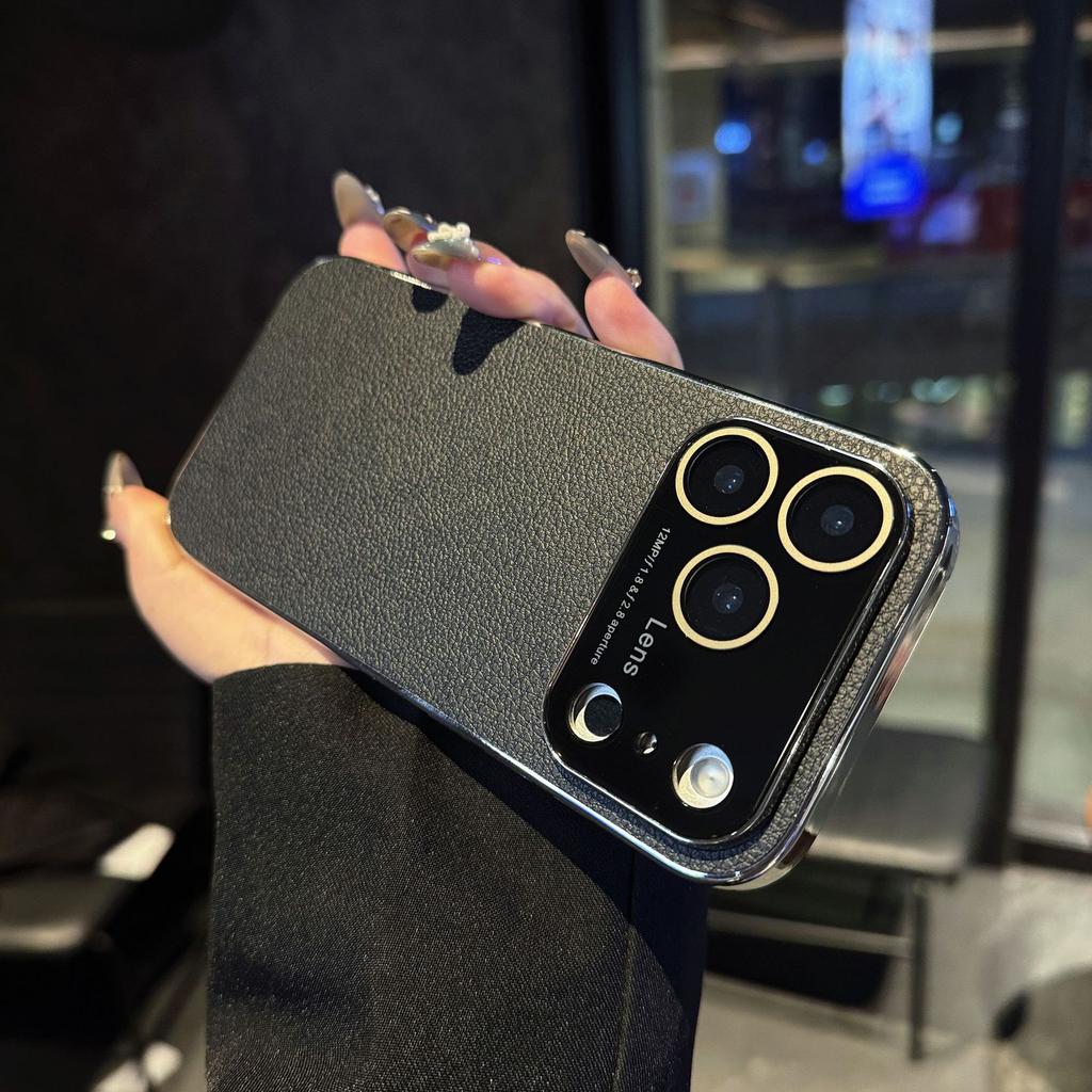 Чехол для мобильного телефона Apple 17pm с новым большим окном с узором личи, гальваническое покрытие для защитного чехла IPhone17air