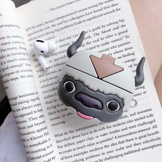 Защитный чехол для наушников Мягкий противоударный мультяшный Caw Anime Avatar Appa Bluetooth-совместимая гарнитура Силиконовый чехол с карабином для AirPods 1/2/Pro