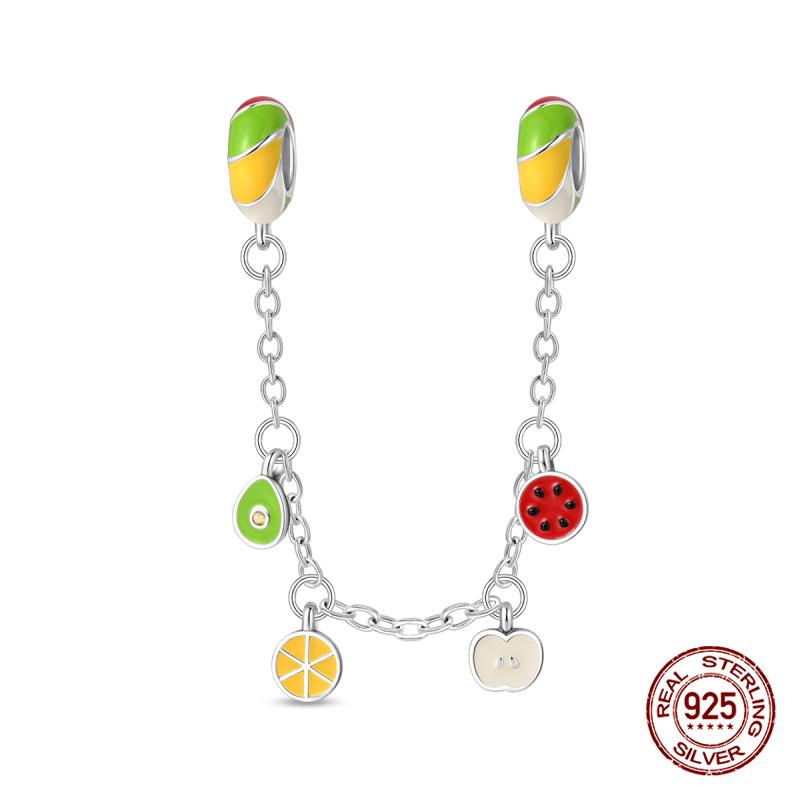 Original Charms Copper Hand Picking Star Safety Chain Charms Bead Fits 3Mm Original Bracelet Women Diy Jewelry Gift