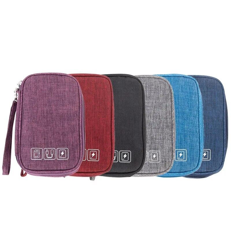 Сумка для хранения кабеля Водонепроницаемый цифровой электронный органайзер Портативная USB-линия передачи данных Зарядное устройство Сумка для хранения Дорожный органайзер для кабеля