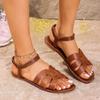 Ladies Shoes On Offer 2025 Open Toe Beach Casual Women's Sandals Summer Fashion Women Elastic Band Plus Size Flat Sandals Female
