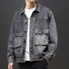 Gradient Denim Jacket Men's Spring and Autumn High Street Retro Loose Trendy Washed Clothes Work Jacket