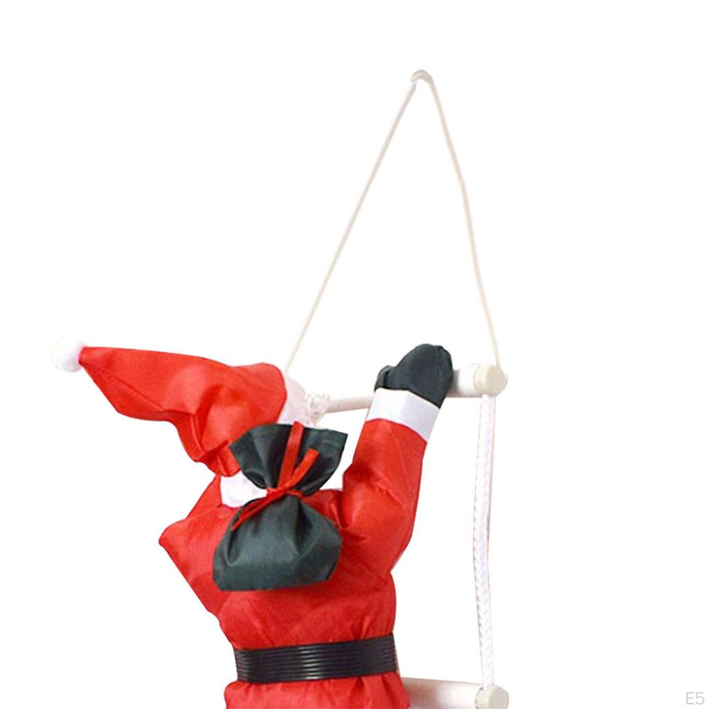 Hanging Christmas Santa Climbing On Rope Ladder Doll Doors Doll, Pendant for