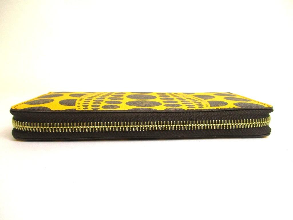 Authentic LOUIS VUITTON Monogram Yellow Leather Kusama Yayoi Dots Zippy Wallet #b048  Open box