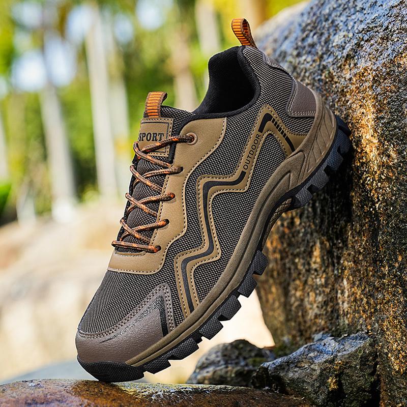 Модные весенние и осенние мужские новые прогулочные нескользящие походные ботинки износостойкие спортивные мужские туфли на шнуровке дорожные туфли