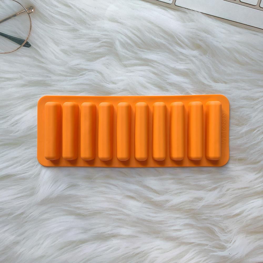 10 ячеек Форма длинной полоски Силиконовая форма для кубиков льда Антипригарная форма-палочка Форма для льда Сделай сам Форма для выпечки печенья Форма для желе и шоколада